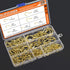 120 Pieces Cup Screw Hooks, Gold Color, Self-Tapping Screws Hooks Kit in 7 Sizes (1/2" to 1-1/2")