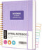 Yoment Subject Spiral Notebook 8.5 x 11, College Ruled Bound Journal, 100 GSM Thick Paper for Note Taking, Purple