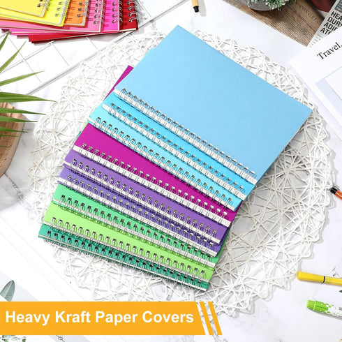 Pasimy 15 Pcs Bulk Spiral Notebook, A5 College Ruled Journals, 8.3 x 5.5 Inch, 15 Pastel Color Notebooks