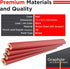 GRAPHITE Hard Lead Carpenter Pencils Bulk - Pack of 12 Pieces, Lumber Wooden Pencil #2 (HB), Red