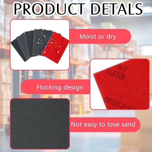 60 320-2500 Pcs Grit Sanding Sponge, Ultra Fine Sanding Sponges Pads, Soft Foam Shine Block Wet Dry Polish Pads, Ultra
