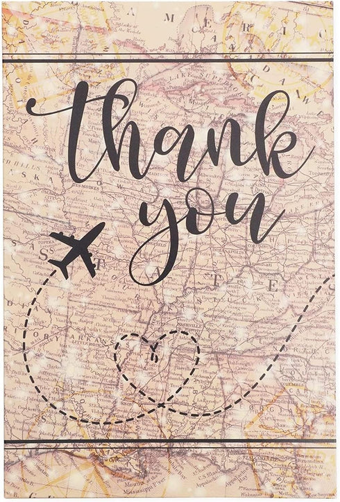 Pipilo Press 48 Pack, 4 6 Travel Thank You Cards - x In, Brown - Thank You Cards with Envelopes for Vintage Aviation