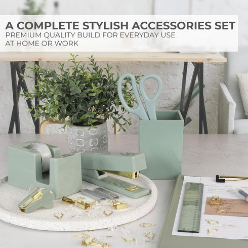 Set Set Aesthetic Desk Accessories - A Complete Desktop Organizer For Women Enhances Any Office Decor - An Office