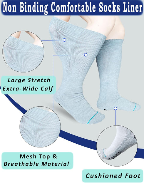 Aisesine 2 Walking Boot Sock Replacement Extra-Wide Knee High Socks for Foot Brace,Fracture Boot Men & Women Pairs