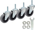 MySit 3-Inch Caster Wheels - Threaded Stem TPR, Heavy Duty 450lbs Load Capacity, Set of 4