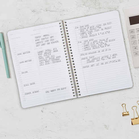 ZICOTO Simplified Daily Planner and Notebook, Aesthetic Spiral To-Do List Notepad for Organizing Work Tasks and