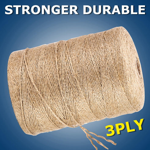 805FT Packing Vanhench Natural Jute Twine String, Bulk Hemp Jute Rope Cord Twine for Crafts Gardening, Gift Wrapping