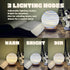 Pexylun 3 Dimmable White Planet Night Light Glass Bedside with Wooden Base Modes - Swirl Planet Table Lamp for Bedroom