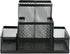 Huron Pen Holder and Desk Organizer, 4 Compartment Black Steel Mesh by Huron