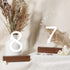 UNIQOOO 5 Pack Rustic Table Numbers Display Stands | Acrylic Sign Holders | Place Card Holder for Wedding Party Events
