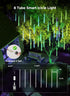 8Tube 128LED 11.48ft Smart Meteor Shower Rain Lights, Color Changing Icicle Christmas Lights Outdoor Outside, APP