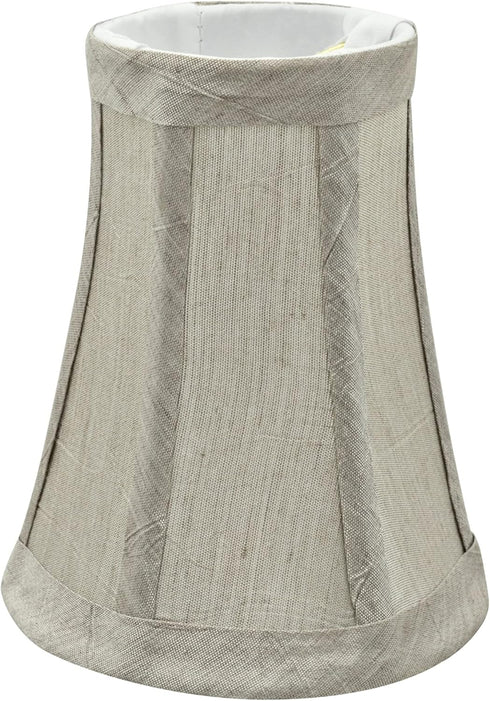 Aspen Creative 30245-2A, 2-1/2" 4" 5" Set 2 Bell Clip-On Chandelier Lamp Shade, Silver-Grey, Top x Bottom x Slant