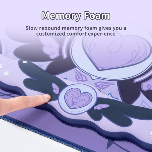 GeekShare Large Gaming Mouse Pad with Wrist Support Set, Non-Slip Rubber Back Desk Mat & Memory Foam Rest - Star Wings