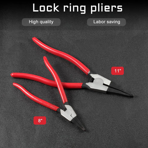 8-Inch Lock Ring Pliers, Flat Snap Ring Pliers for Transmission Transfer Cases and Retaining Rings