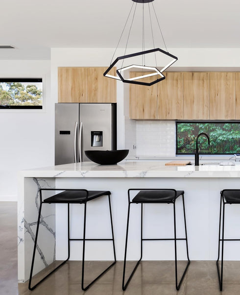 Canarm Ltd 24-Inch Dimmable Canarm Capri LED Chandelier, Matte Black Finish with Integrated LED, Adjustable Height