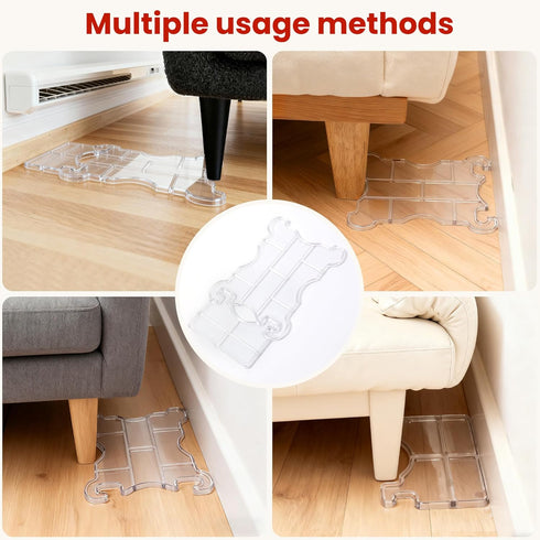 -2 Couch Wall Stopper Pcs Adjustable Clear Wall Spacer, Anti-Slip Furniture Protectors for Bed, Sofa, Table, Fire