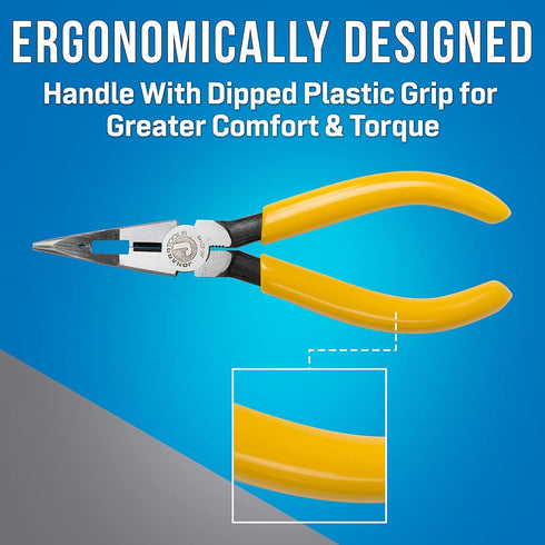Jonard JIC-22148 Combo Crimper Long Nose Plier, Yellow Plastic Handle, 6-7/8" Length