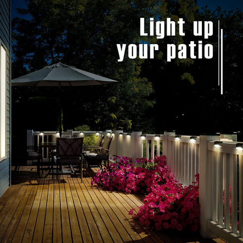 16 Pack GIGALUMI Led Solar Deck Lights, Waterproof for Outdoor Stairs, Step, Fence, Railing, Yard and Patio (Warm