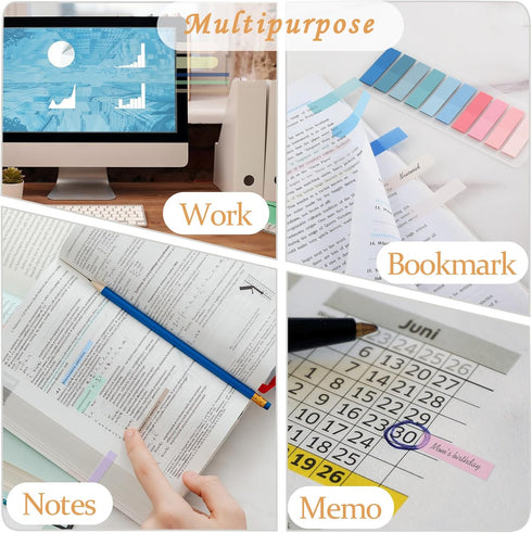 BAYTORY 1720 Sheets Transparent Sticky Tabs, Clear Sticky Notes, Long Page Book Markers, Index Tabs, Tape Flags for