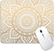 Mouse Pad, White & Gold Mandala Pattern Rectangular Non-Slip Rubber Mouse Mat for Office