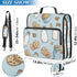 Fisyme 3 Milk Bottle Cookies Cute Zipper Binder Ring with Zipper and Shoulder Strap Large Capacity Multi-Pocket Binder