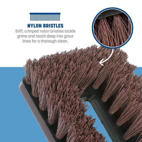 36531027 8", Carlisle FoodService Products Swivel Scrub Brush, Rust