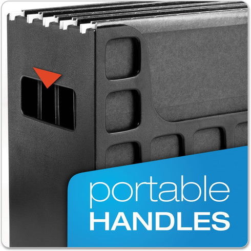 Pendaflex Portable Desktop File, Letter Size, Black, Side Handles, Hanging File Folders