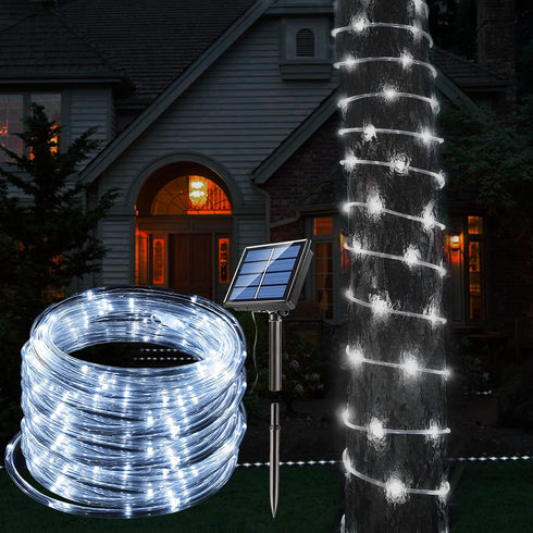 33FT 100LED IP65 Honche Solar Rope Light Waterproof Outdoor LED Copper Fairy String Tube Lights for Party Gazebo Garden