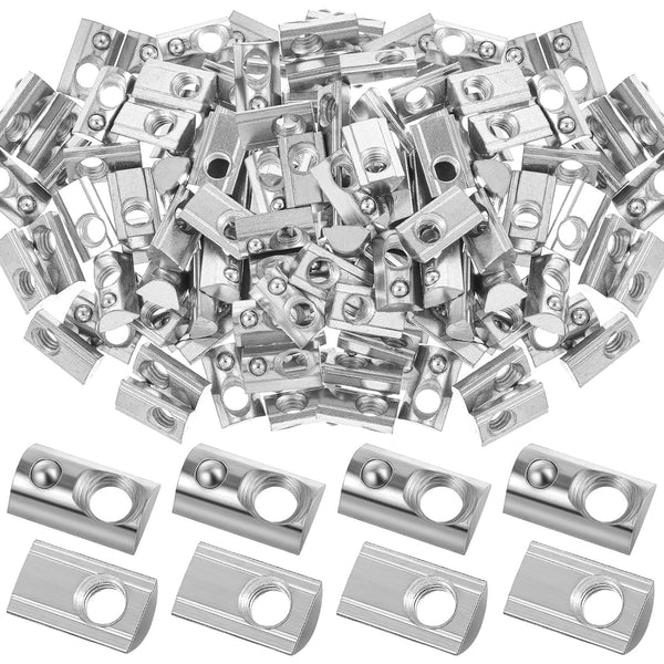 Yaocom 100 Pcs 4040 Series M8 T Nuts Half Roll in Spring Silver