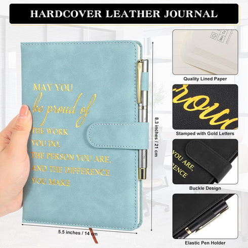 Kosiz 20 Pcs Multicolor Employee Appreciation Gifts - Inspirational A5 Leather Journal Notebooks with Motivational Pen
