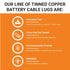 SELTERM 10pcs 2 AWG-3/8" Stud Tinned Copper Wire Lugs, Heavy Duty Battery Cable Ends, UL Battery Lugs