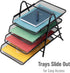 Mind Reader 4-Tier Paper Tray, Desktop Organizer, Metal Mesh, 12"L x 13.75"W x 12.5"H, Black