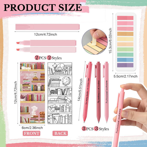 Spakon 7 Pcs Christmas Book Lover Gifts, Bible Verse Pens, Reading List Bookmark