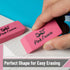 Mr. Pen Erasers, 24 Pack Pink Pencil Eraser, Large Erasers for School, Rubber Erasers