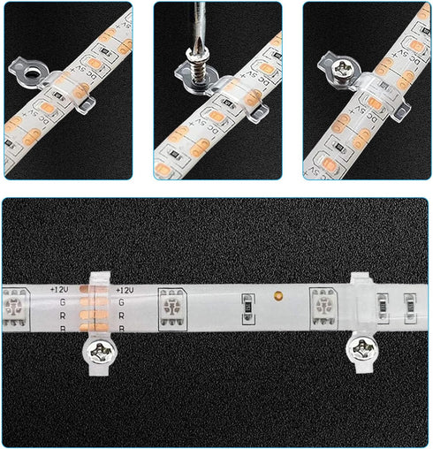 HexinYigjly 100 10mm 10mm 100 Pcs Strip Light Mounting Brackets, Outdoor LED Strip Light Mounting Clips, Led Light