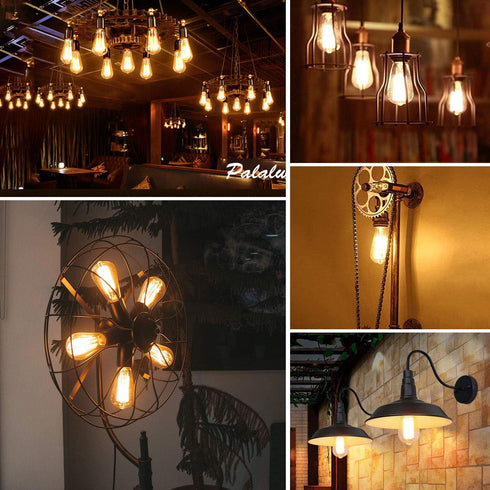 4-Pack Vintage 8W ST64 LED Edison Light Bulbs, 100W Equivalent, 1400 Lumens, 2700K Warm White, E26 Base, Non-Dimmable