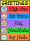 Greetings Poster for Kids, Laminated 14x19.5 in. Classroom Decorations and Back to School Supplies