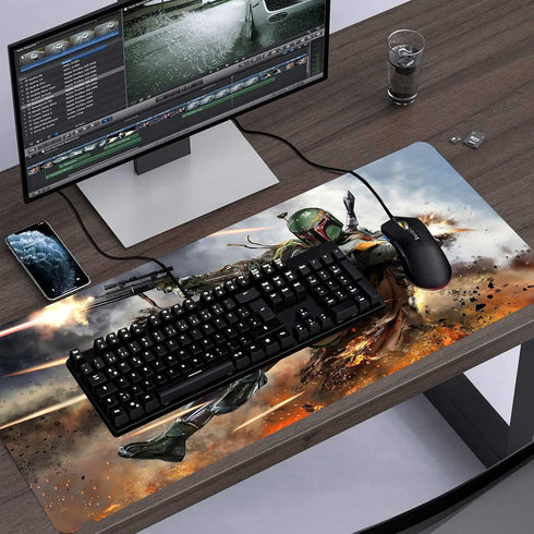 Large XXL Gaming Mouse Pad - Oversize Mousepad with Stitched Edge Frame & Anti-Slip Rubber Base, 31.5X15.7