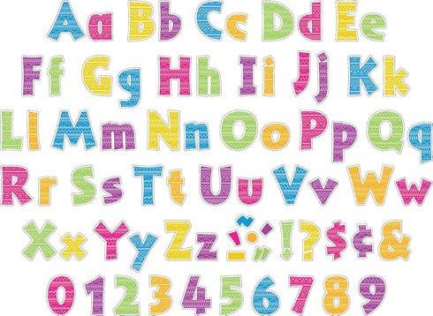 BARKER CREEK 4" Letter Pop-Outs 2-Pack, Kai Ola, Colorful Letters for Bulletin Boards, 510 Upper and Lowercase
