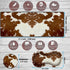 VSOJSOJKE Set Large Game Mouse Pad + Wrist Support Pad + Coffee Coaster, Brown Cow Print Pattern Foldable Table Mat