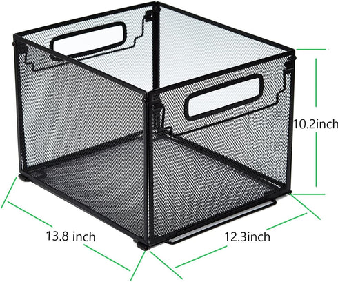 SETTFRFE 2 Pack File Organizer, Metal File Crates for Hanging Folders, Letter Size, Black