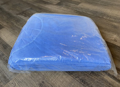 2, 35g (10) Disposable PPE Isolation Medical Gowns Level Full Back Coverage, Double Tie Closure, SMS Material, Knit