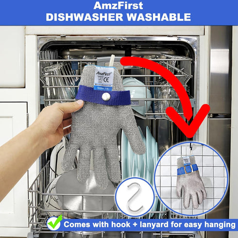 1 Pack Level 9 Cut Resistant Gloves, Food Grade Stainless Steel Mesh Metal Glove for Kitchen Cooking, Size: 9/Large