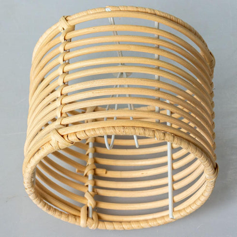 Eusamxon shade,Set 2 mini lamp shade Unique bell boho wicker lamp of rattan clip-on lamp shades for Wall sconce