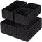 Posprica Woven Storage Baskets, Small Black Cube Bin Container, Tote Organizer Divider for Drawer, Closet, Shelf, Set
