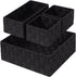 Posprica Woven Storage Baskets, Small Black Cube Bin Container, Tote Organizer Divider for Drawer, Closet, Shelf, Set