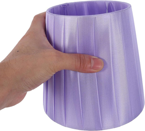 Cozy NUOBESTY Small Cloth Lampshade Light Cover for Table Floor Lamps Iron Frame with Purple Fabric Soft Decor