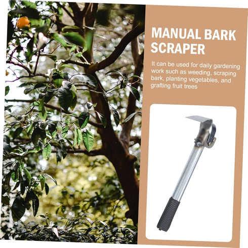 YARNOW 1pc Bark Scraper Tool, Debarking Spudger Hand Squeegee Scythe Draw Knife for Bark Stripping