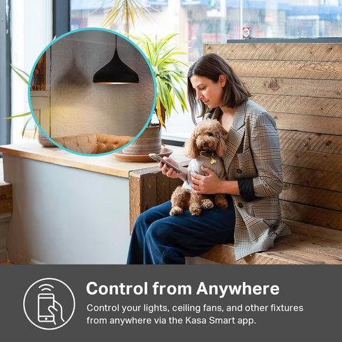 Kasa Matter Smart Light Switch, Voice Control with Siri, Alexa & Google Assistant, Easy Install, Single Pole, KS205