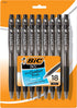 BIC BU3 Grip Retractable Ballpoint Pen, Medium Point (1.0mm), Black, Side Click Retraction, 18-Count